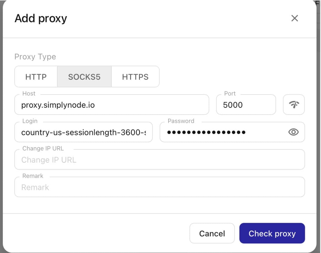 Create or open a profile