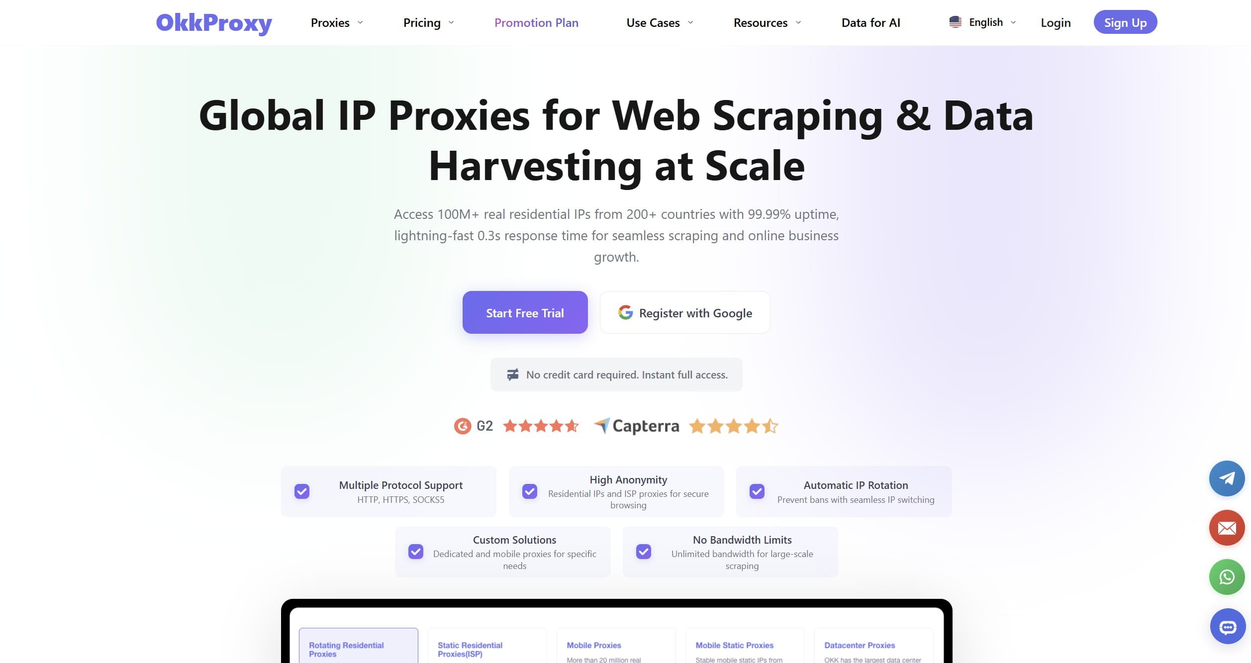 Типи проксі OkkProxy для браузерних профілів Afina