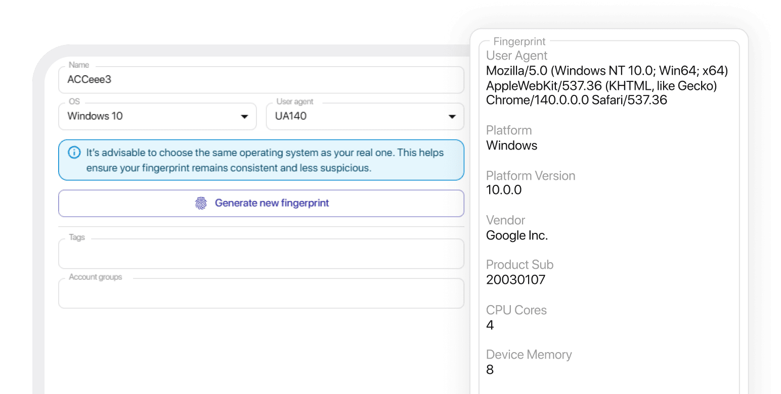 Antidetect feature 1