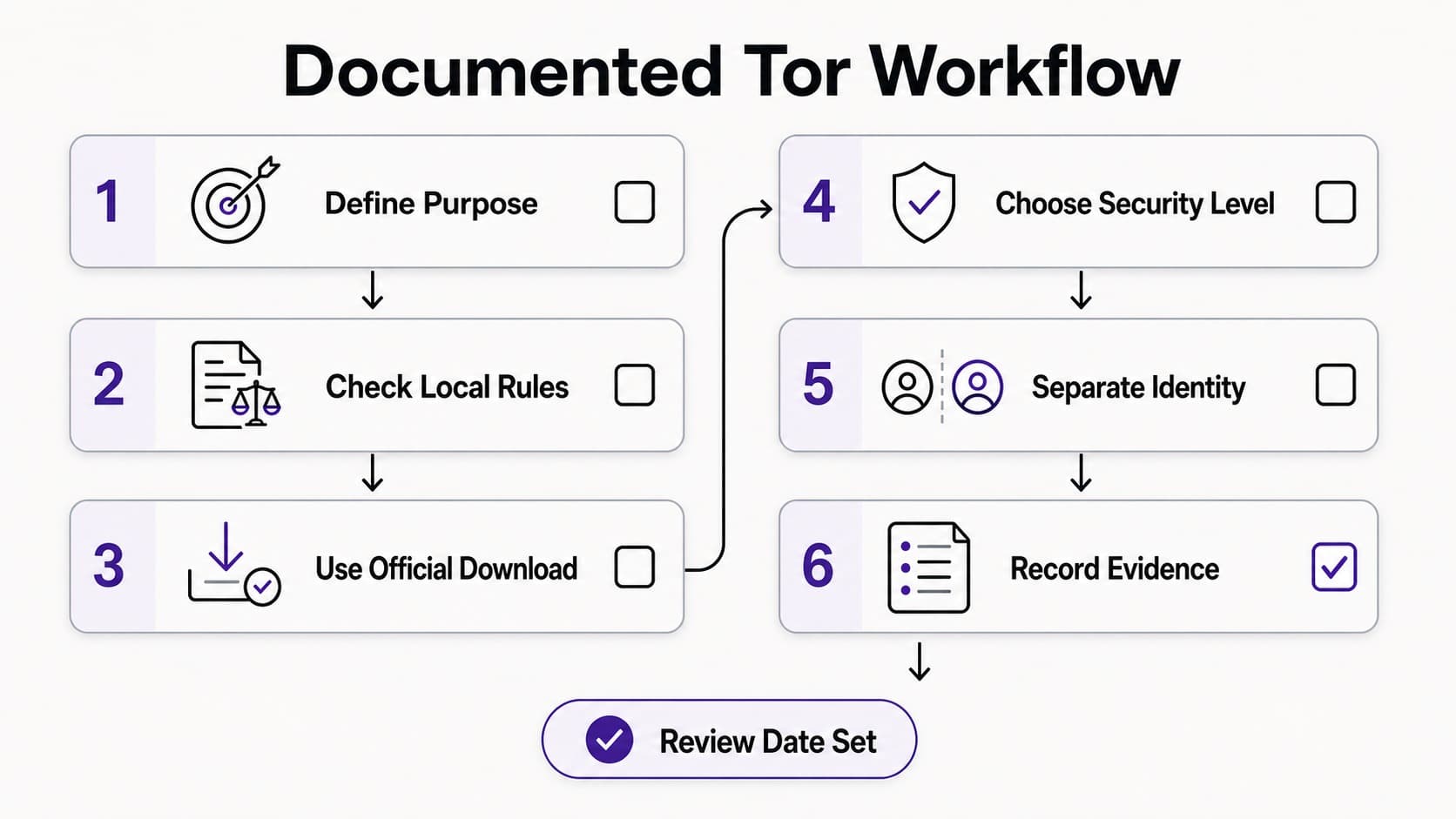 Документированный чек-лист работы с Tor от определения цели до проверки доказательств Документированный чек-лист работы с Tor от определения цели до проверки доказательств