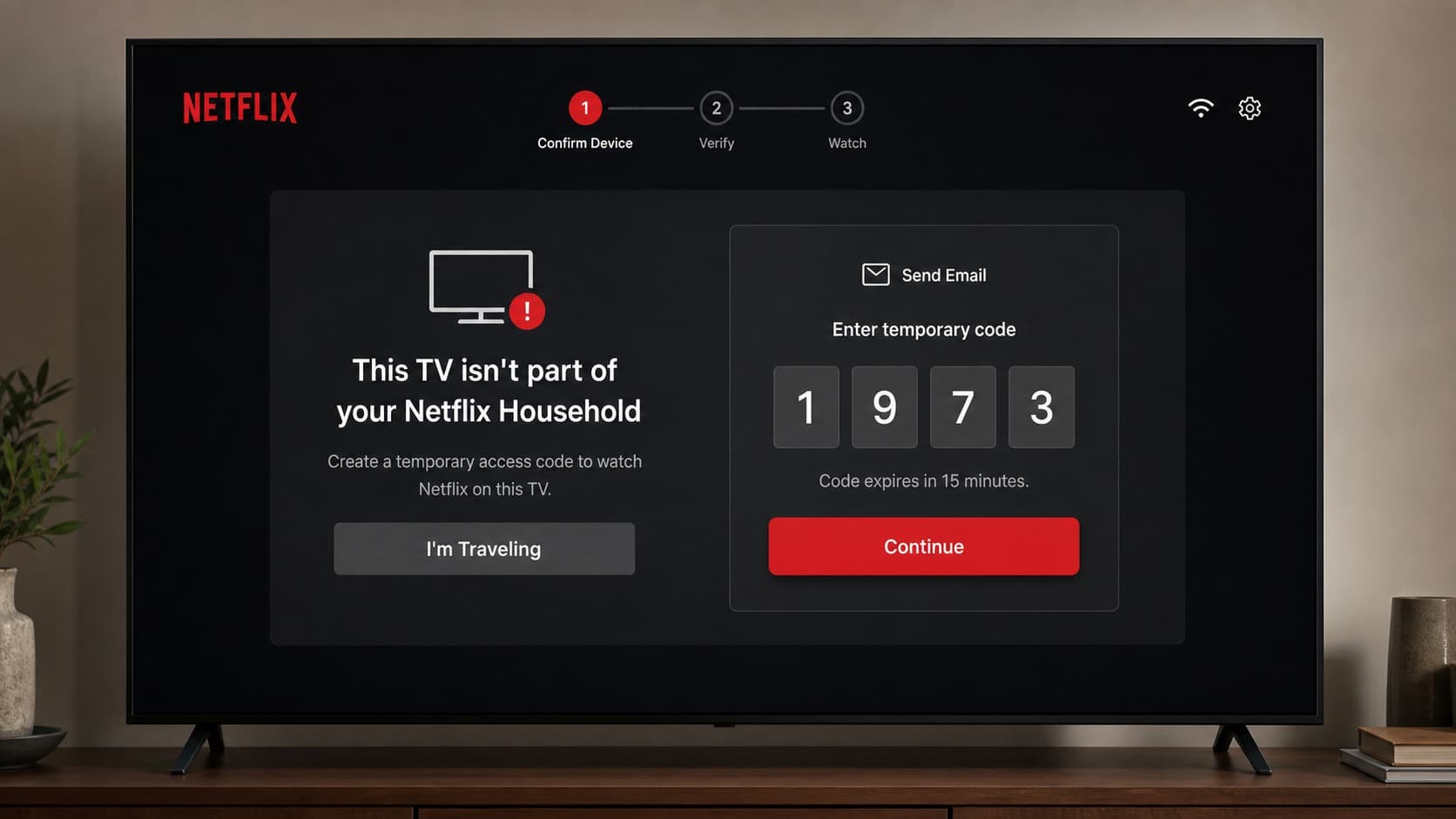 Тимчасовий доступ Netflix на TV під час подорожі поза основним Household Тимчасовий доступ Netflix на TV під час подорожі поза основним Household