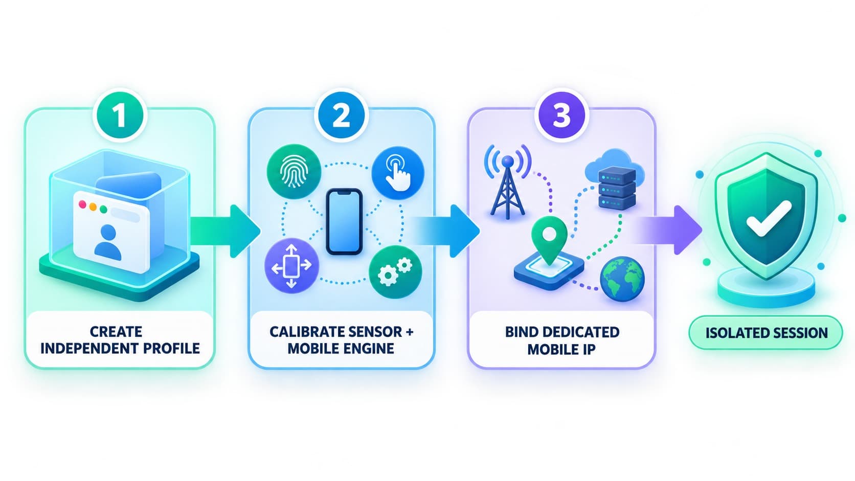 mobile profile isolation with separate fingerprints and IPs mobile profile isolation with separate fingerprints and IPs
