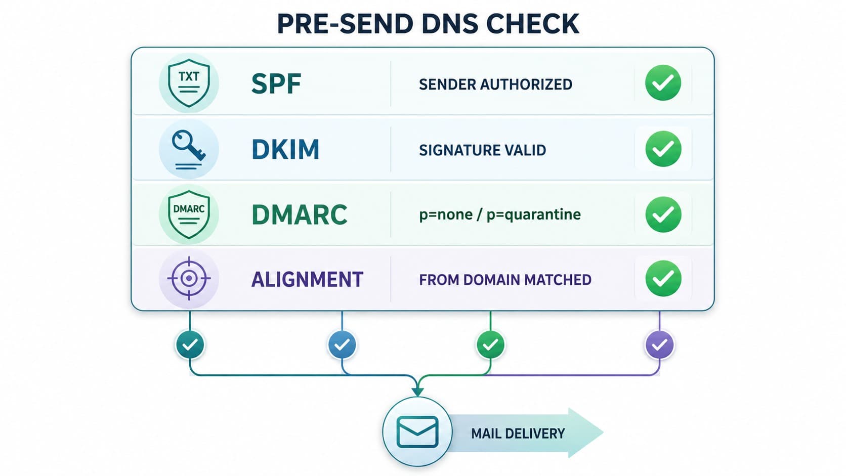 Sending domain and deliverability checks before a campaign launches Sending domain and deliverability checks before a campaign launches