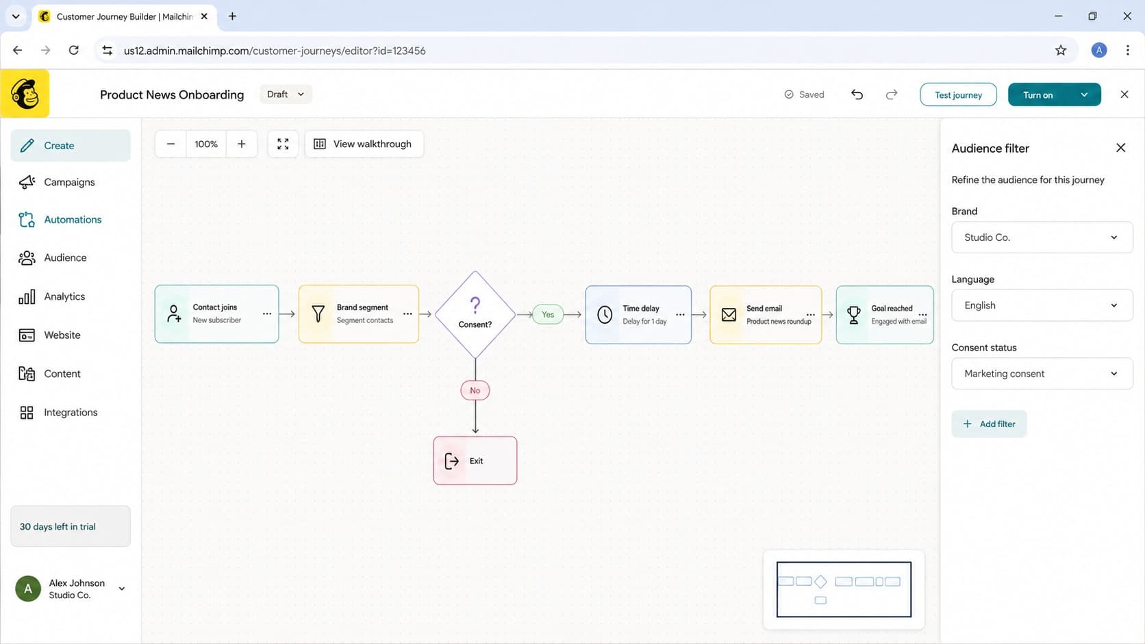Automated email workflow with consent checks and conditional branches Automated email workflow with consent checks and conditional branches