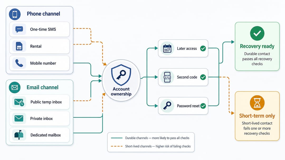 Phone and email channels checked for account recovery