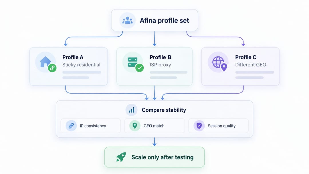 Test set of Afina profiles with proxies