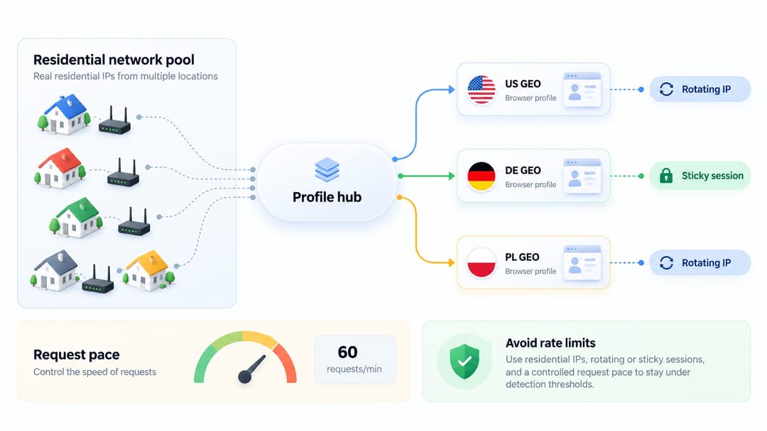 Residential proxies for GEO and rotation in Afina
