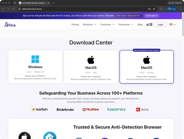 Download Afina for Windows or macOS