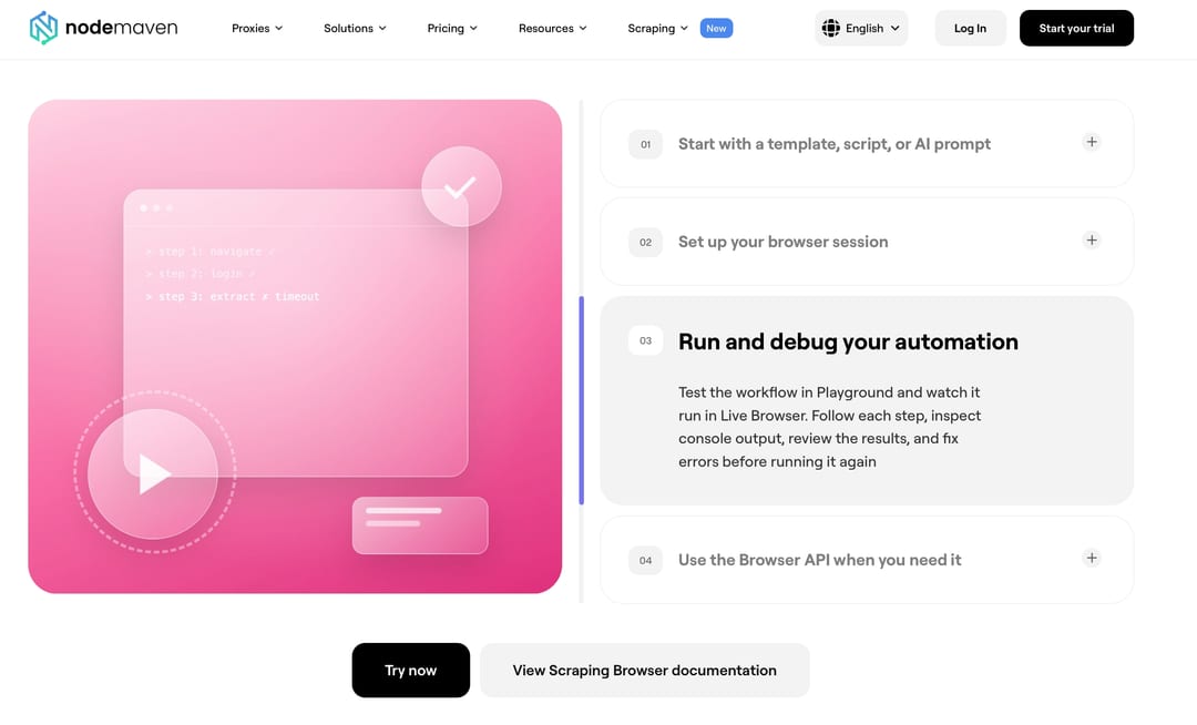 NodeMaven Scraping Browser public product page
