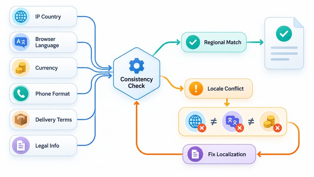 Localization review chain for an advertising landing page