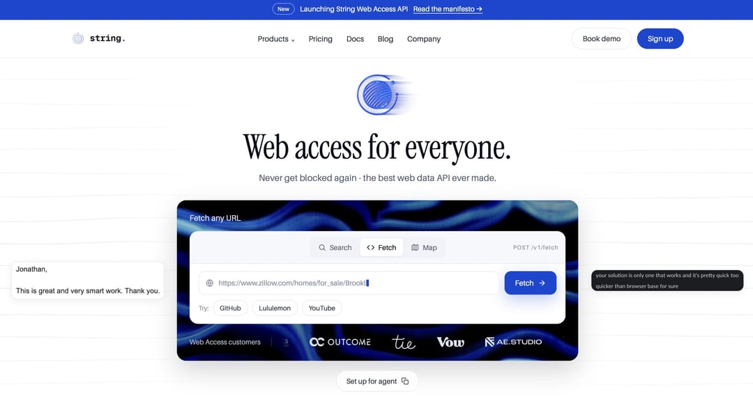 String page showing Web Access API and managed data feeds String page showing Web Access API and managed data feeds