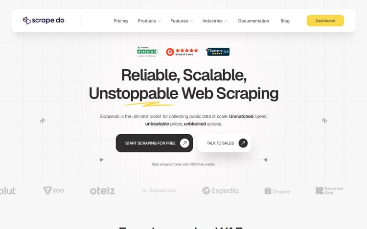 Scrape.do homepage for collecting public web data Scrape.do homepage for collecting public web data