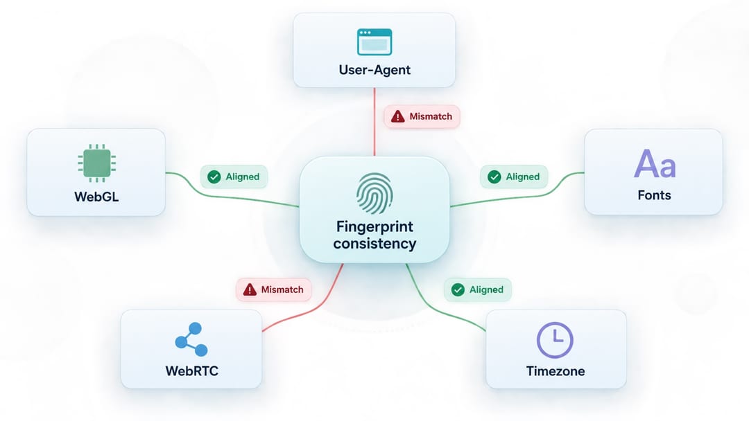 causes of browser fingerprint inconsistency in CreepJS