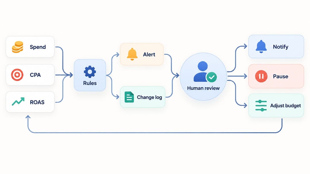 Facebook Ads budget control and automation workflow