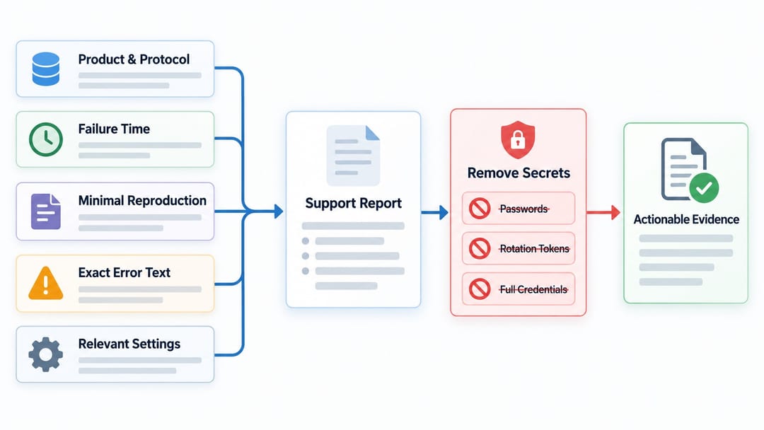 Safe proxy connection error report structure