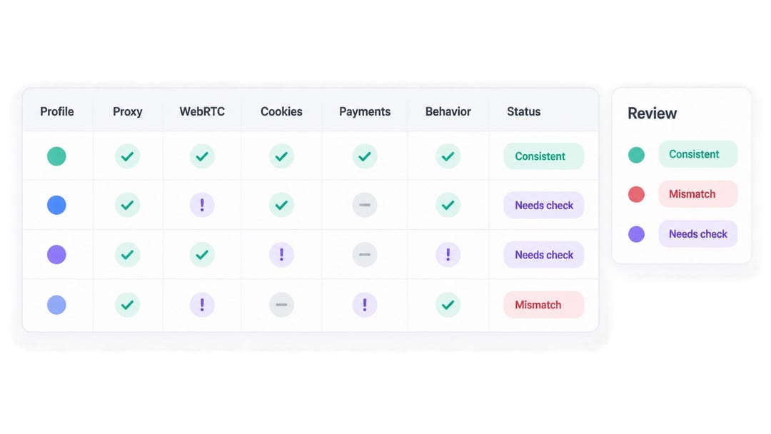 Profile audit dashboard for account links Profile audit dashboard for account links