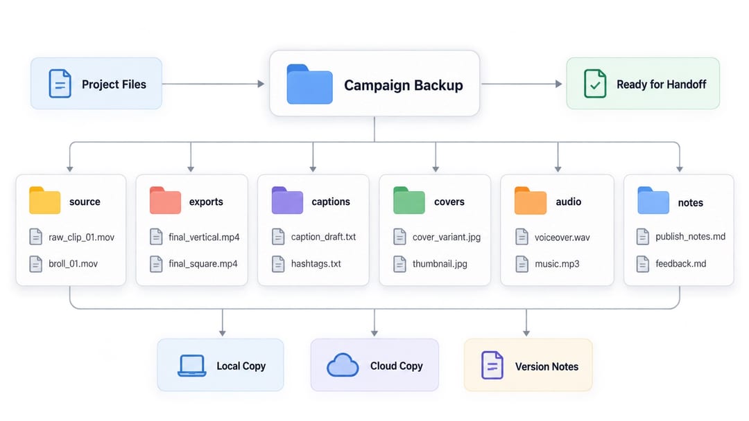 backup structure for CapCut projects in a content team