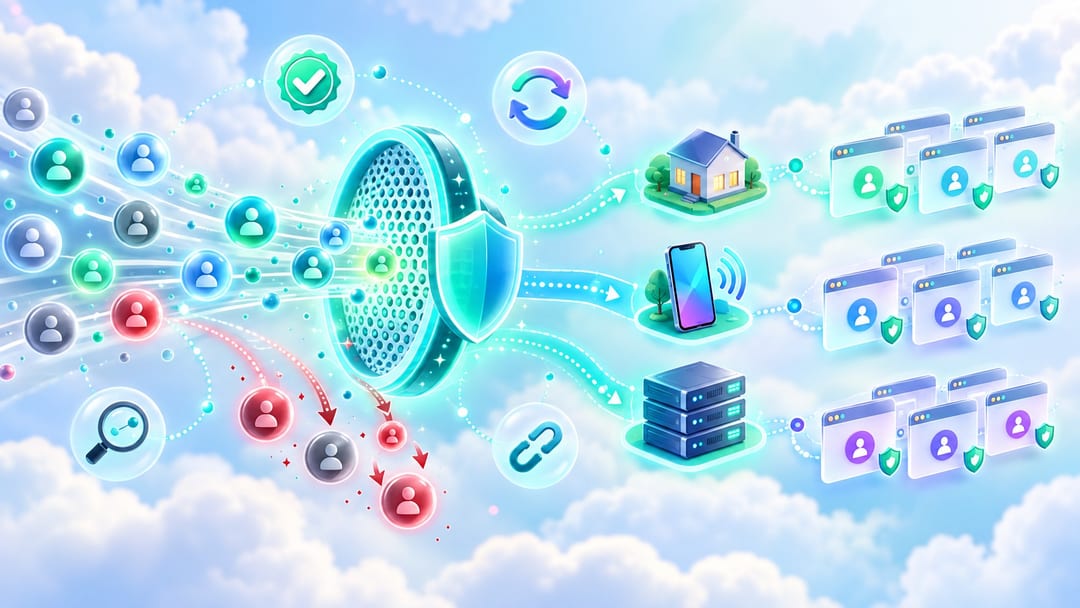 NodeMaven proxy filtering for multi-account work in Afina Browser