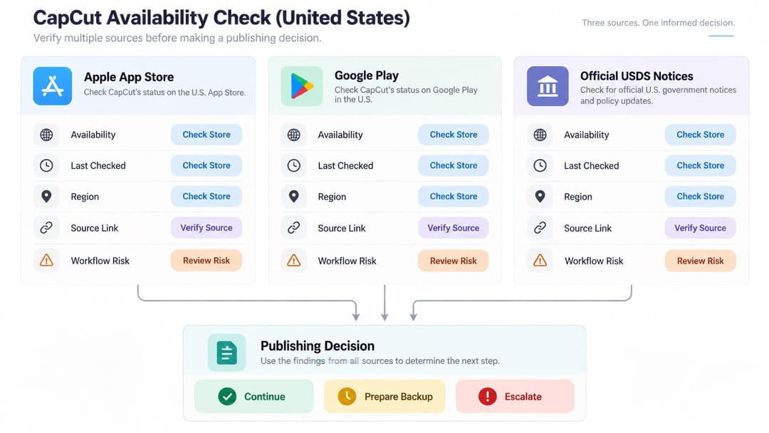 official checklist for checking CapCut status in the US