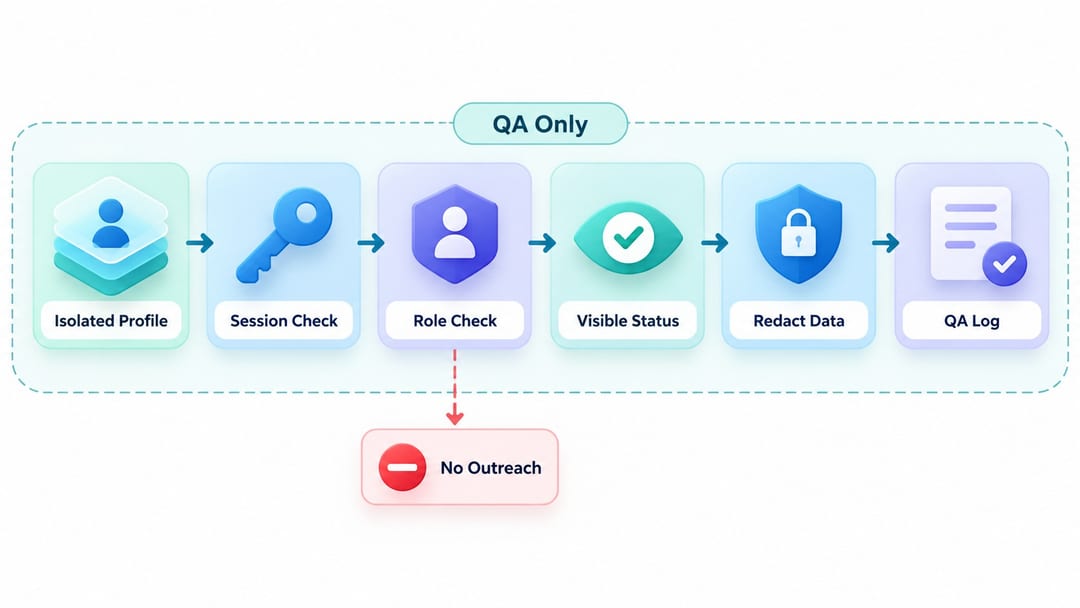 Safe browser QA workflow for LinkedIn