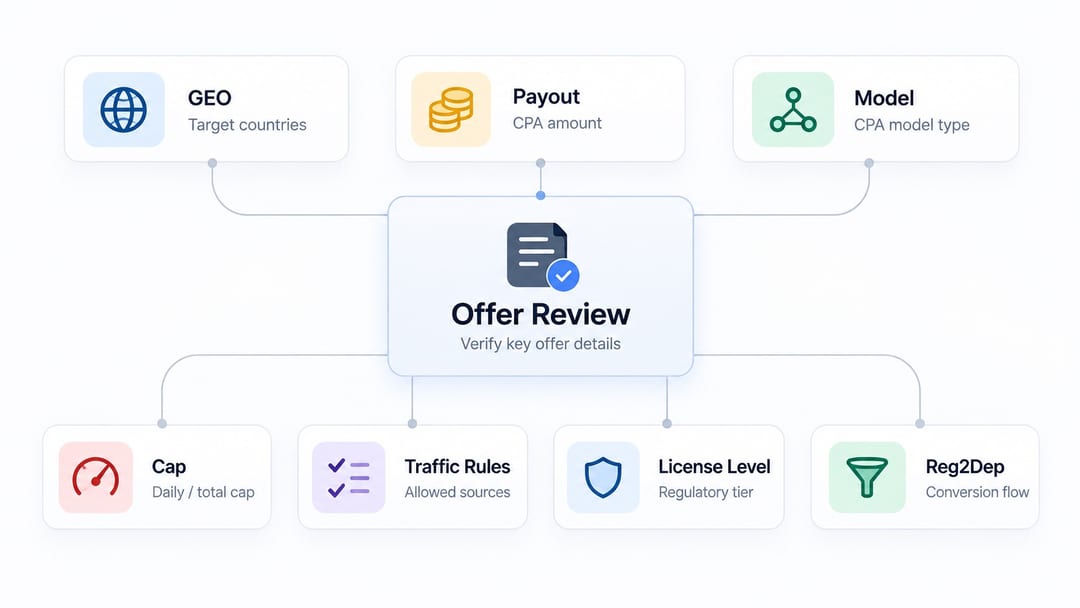 Primetraff offer dashboard with geos, payment model, caps and traffic rules Primetraff offer dashboard with geos, payment model, caps and traffic rules
