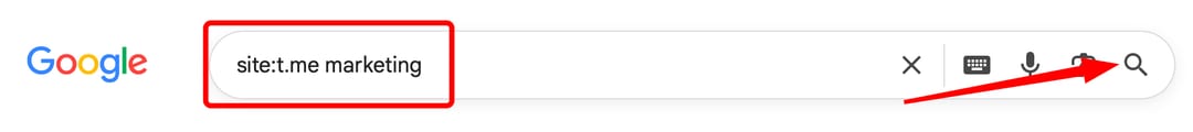 searching for a telegram channel through a google keyword query