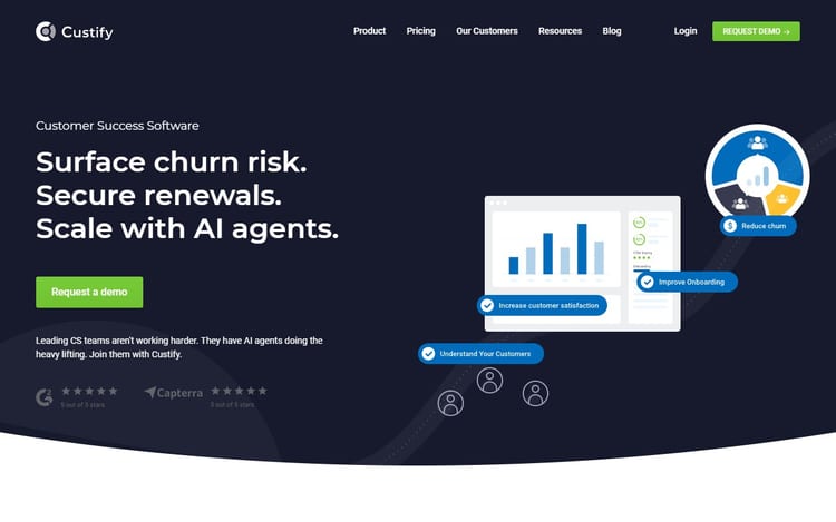 Screenshot of Custify for customer success automation and account health scoring Screenshot of Custify for customer success automation and account health scoring