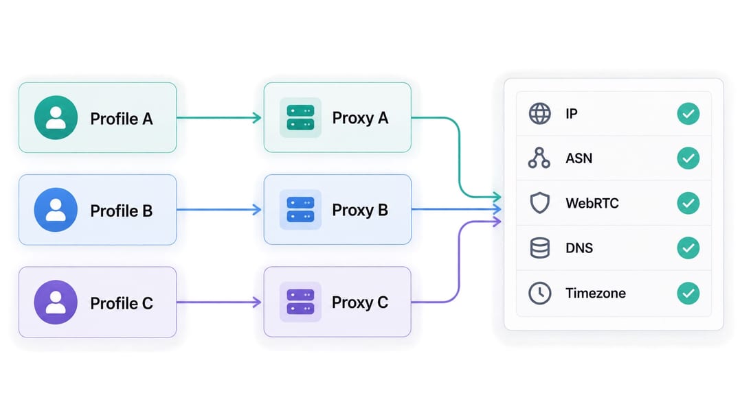 IP and WebRTC checks for profiles IP and WebRTC checks for profiles