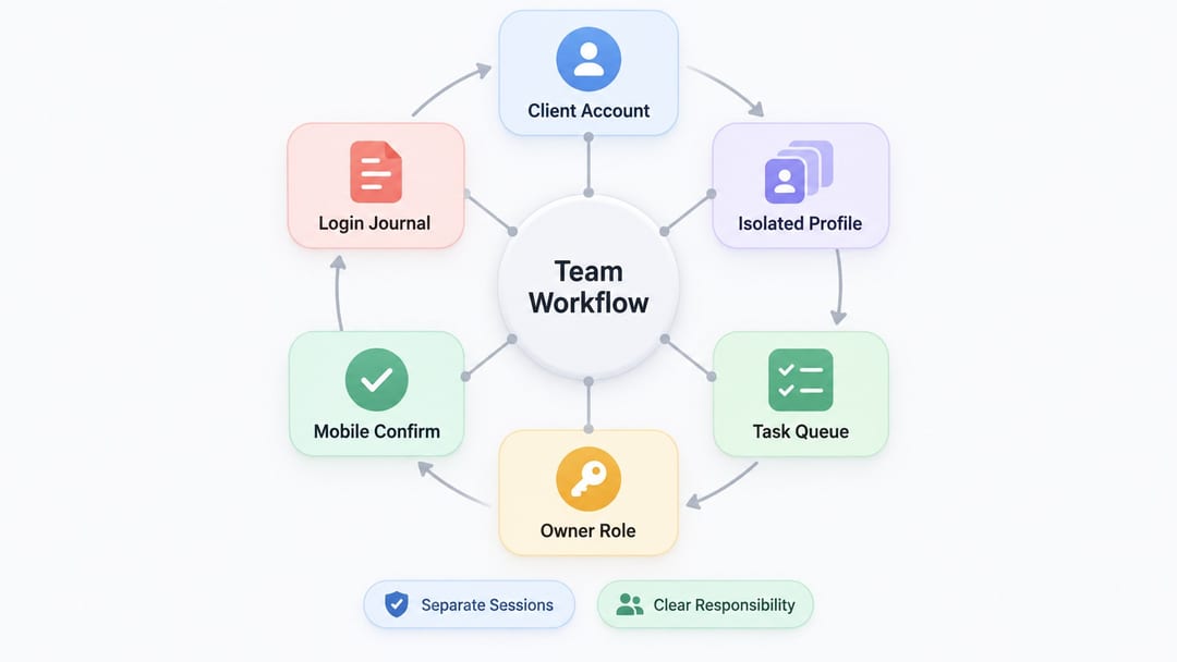 team workflow for RedNote Web profiles