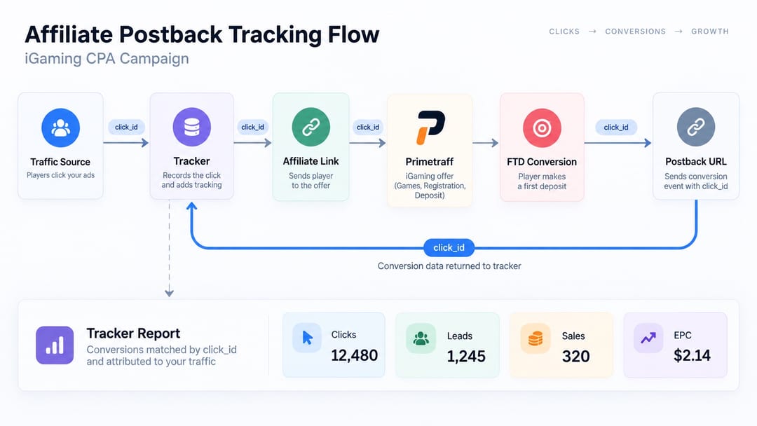 Postback configuration for tracking FTD in Primetraff through a tracker Postback configuration for tracking FTD in Primetraff through a tracker