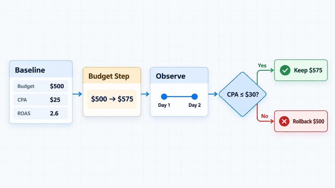 controlled Facebook Ads budget test example