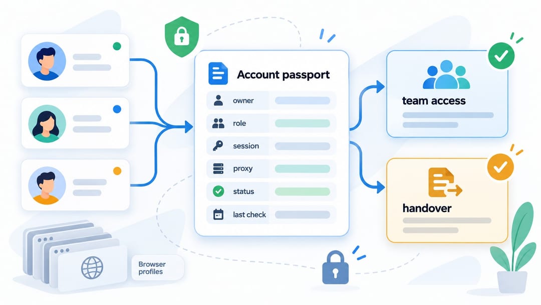 Telegram account passport for team access control